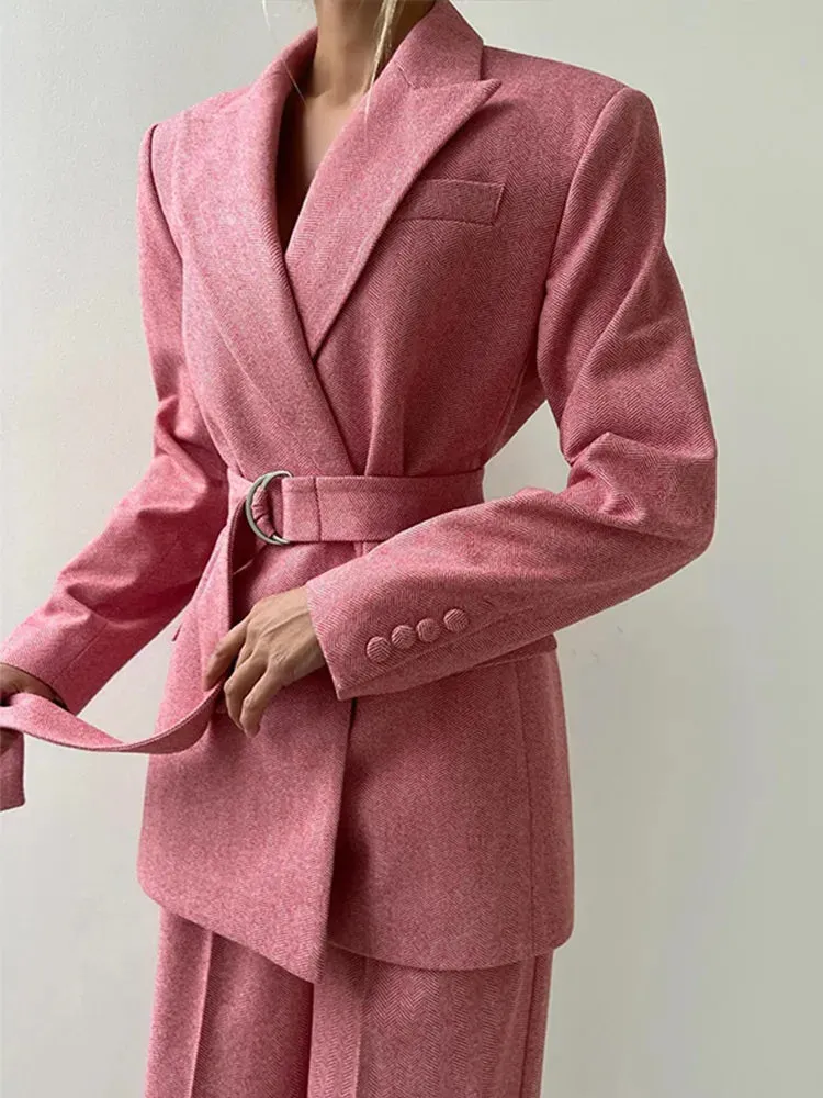 Trendy 3-Piece Women’s Structured Suit with Corset Top & Blazer
