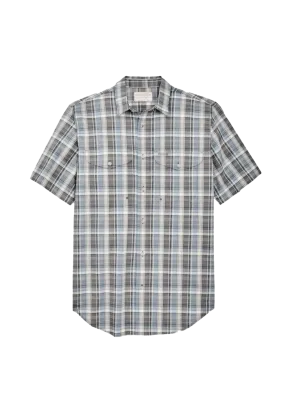 Twin Lakes SS Sport Shirt Gray/Blue/Cream Plaid