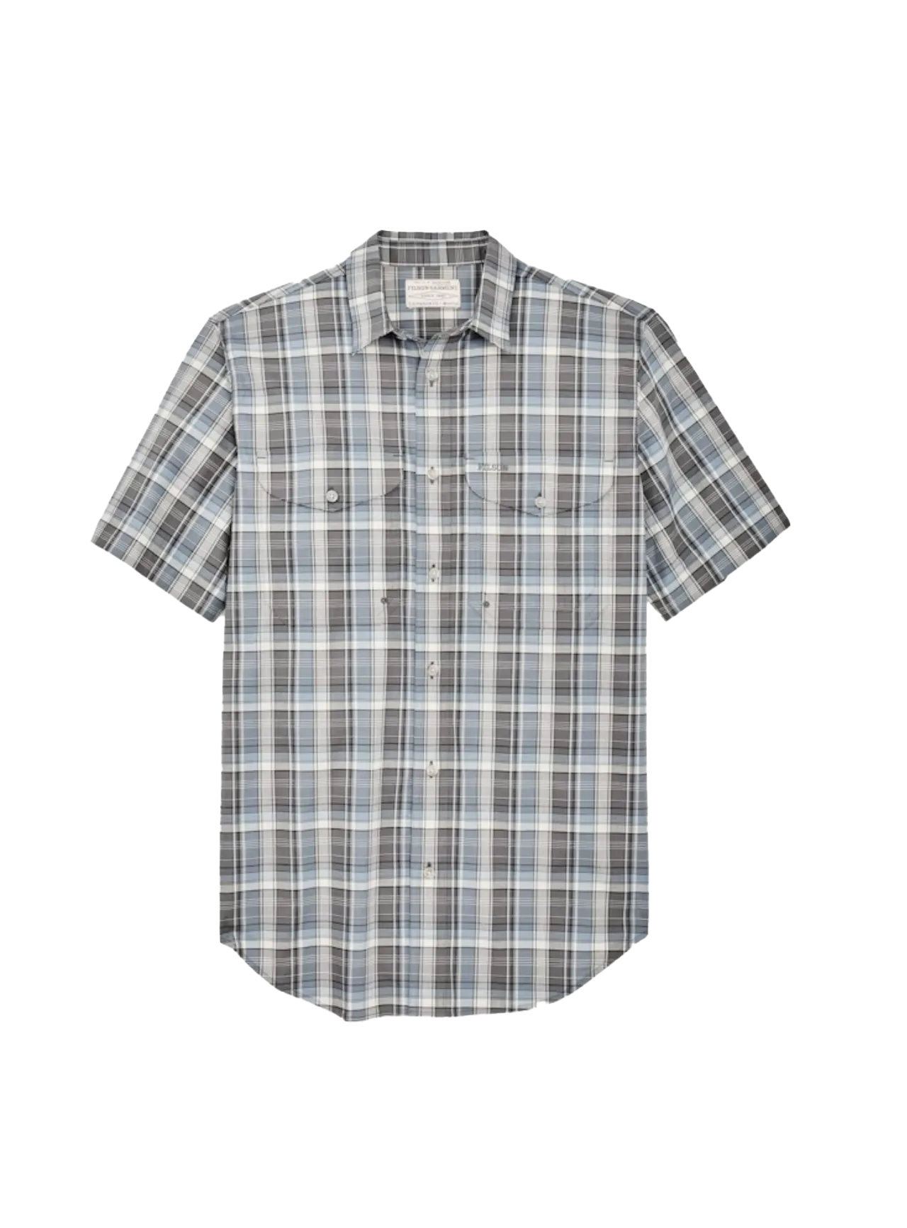 Twin Lakes SS Sport Shirt Gray/Blue/Cream Plaid