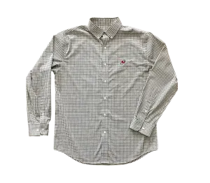 UGA Standing Dog Performance Button Down Charcoal