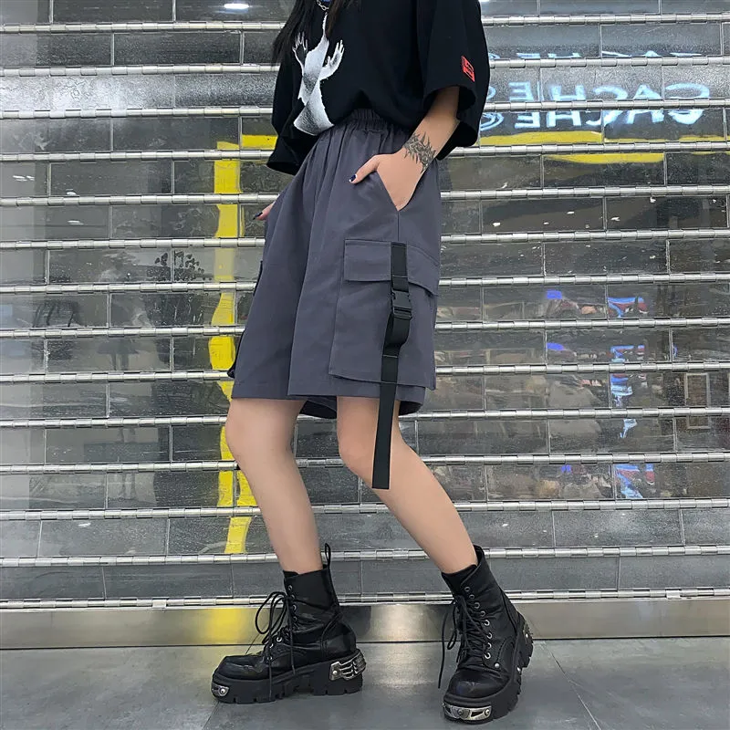 Unisex Knee-length Wide-leg up to Plus Size 4XL Safari Cargo Casual Style