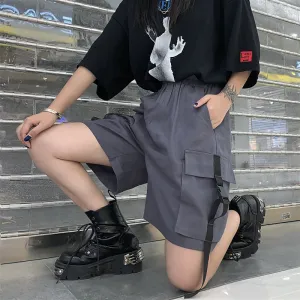Unisex Knee-length Wide-leg up to Plus Size 4XL Safari Cargo Casual Style
