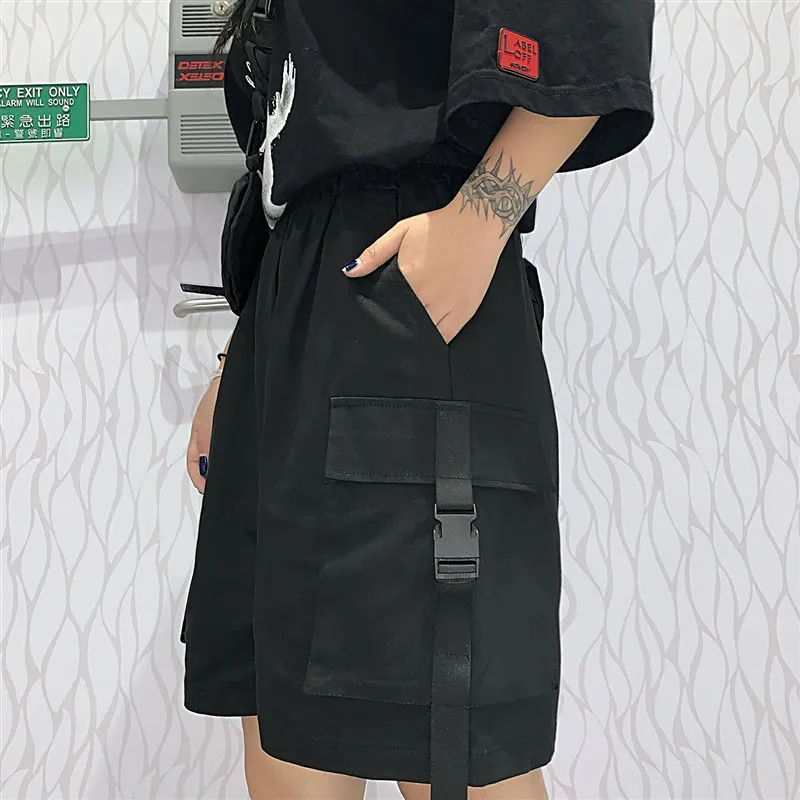 Unisex Knee-length Wide-leg up to Plus Size 4XL Safari Cargo Casual Style