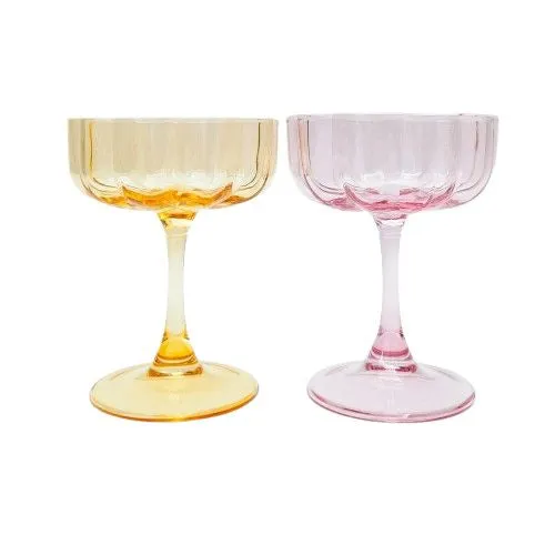 Urban | Willa Cocktail Glass Pink & Yellow
