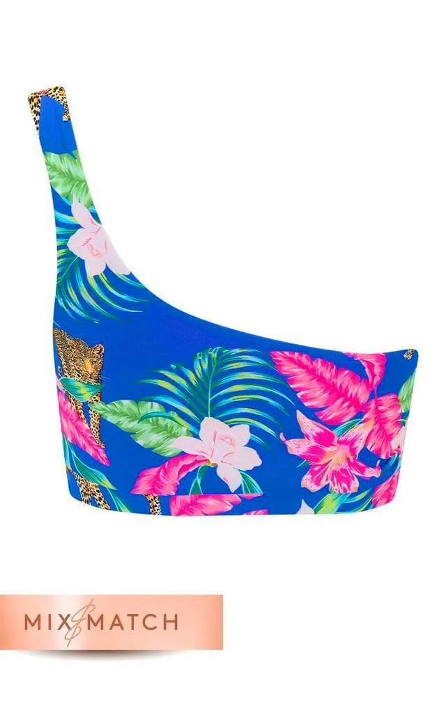 Urchin Top In Blue Tropical Leopard