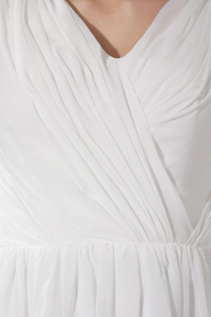 V-Neck Chiffon Knee-length Homecoming Dresses