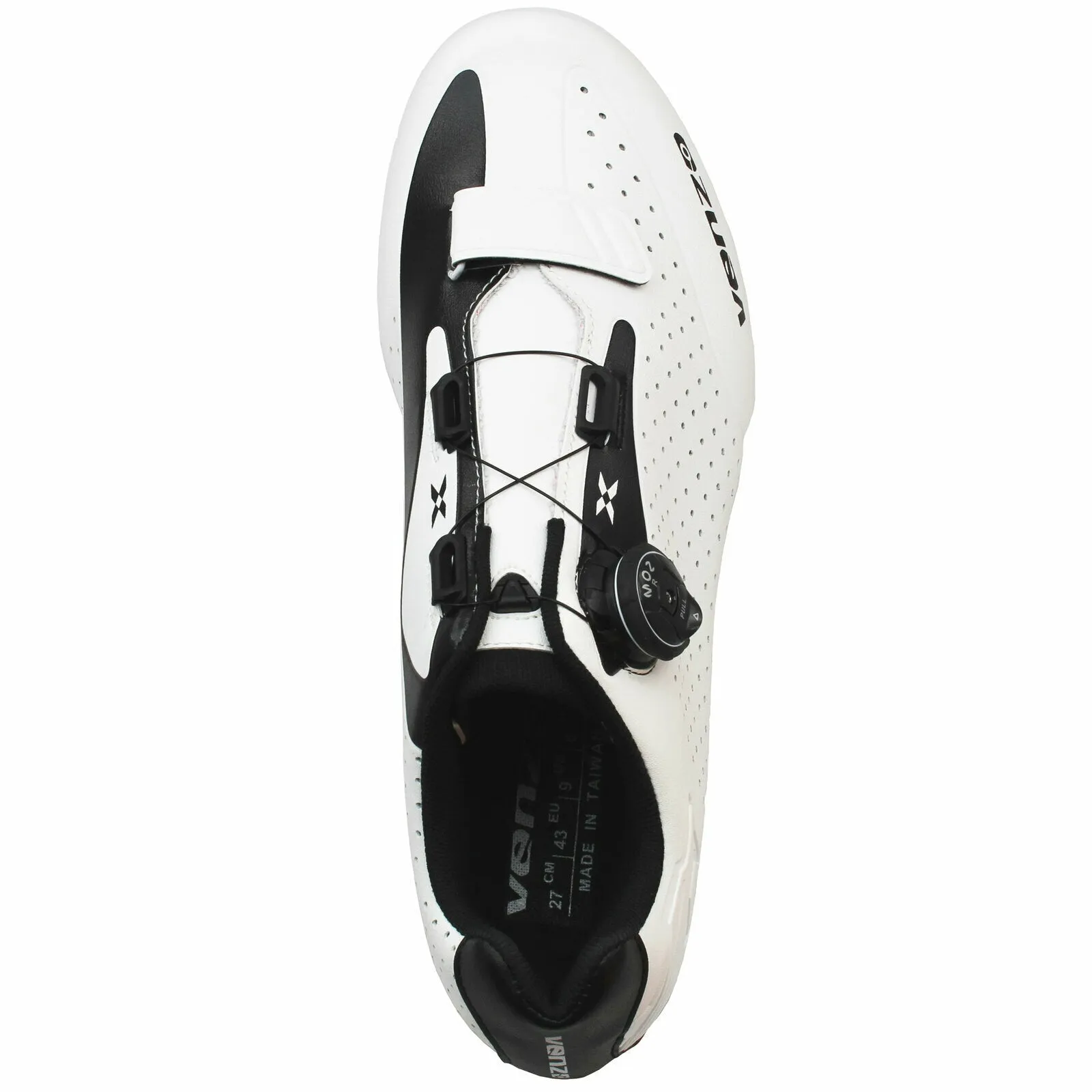 Venzo Cycling Bicycle Cycle Road Bike Shoes Men - compatible with Shimano SPD, SPD SL, Look KEO, Look Delta -  Package including:  Xpedo RF07MC Pedals White 46