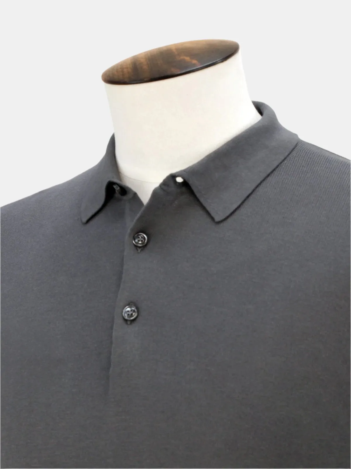 Vico Ribbed Long Sleeve Polo Cotton Iron