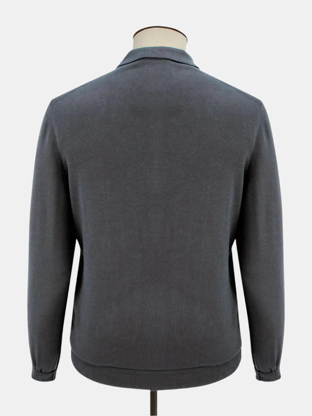 Vico Ribbed Long Sleeve Polo Cotton Iron