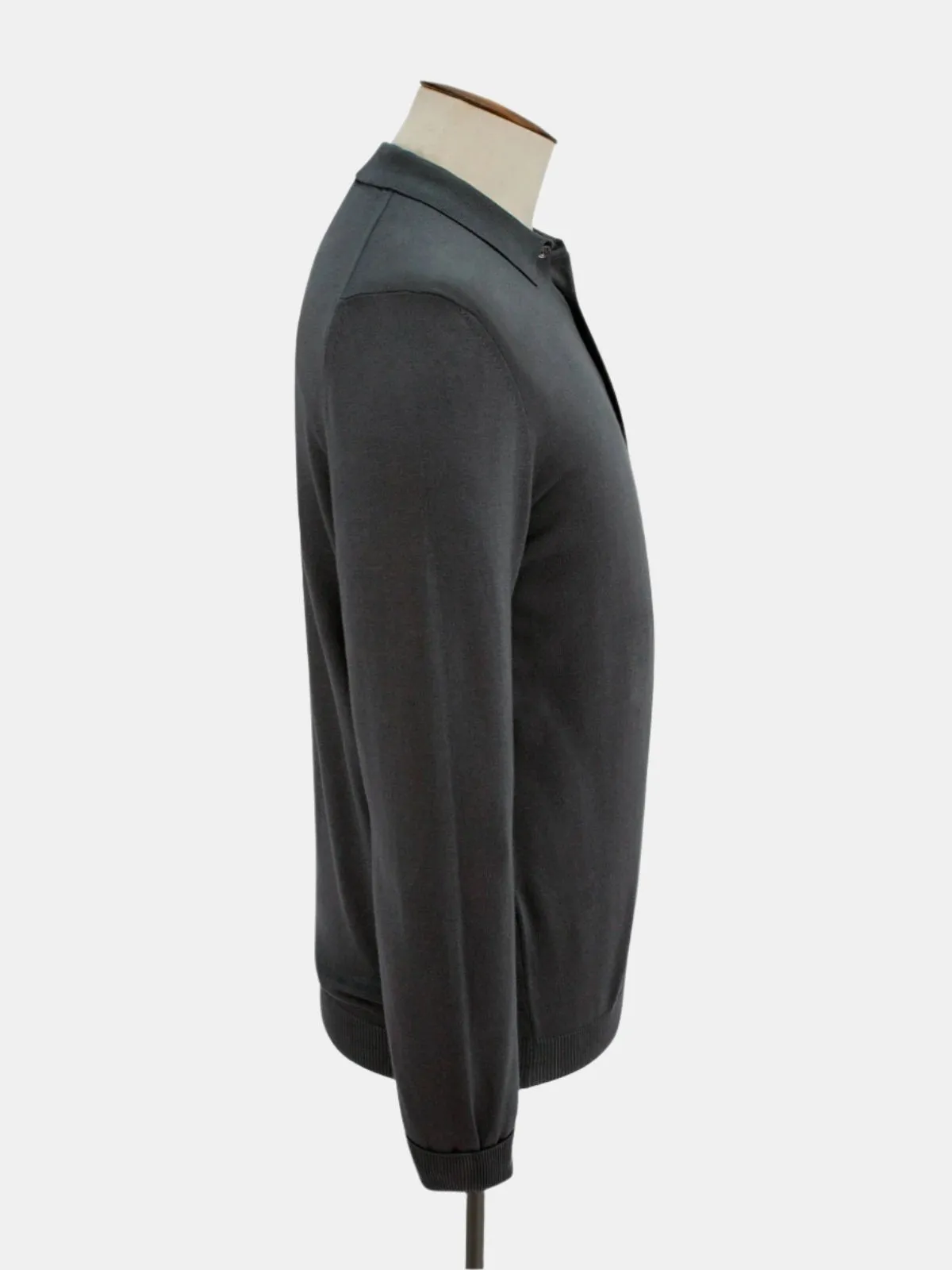 Vico Ribbed Long Sleeve Polo Cotton Iron