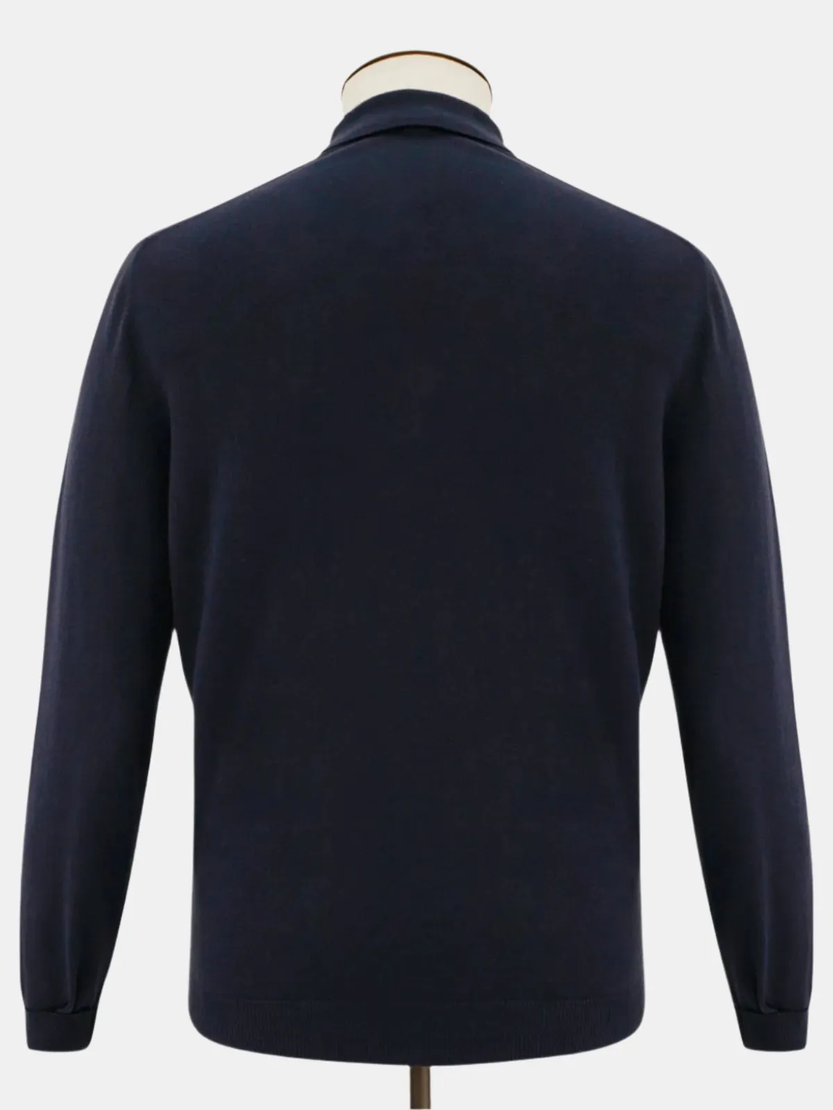 Vico Ribbed Long Sleeve Polo Cotton Midnight