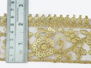 Water Golden Embroidered Sequins Embroidered Border