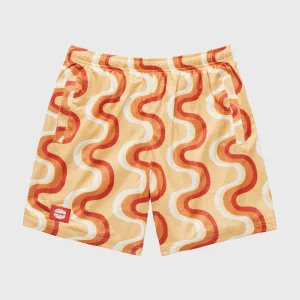 Wave Mesh Shorts Orange
