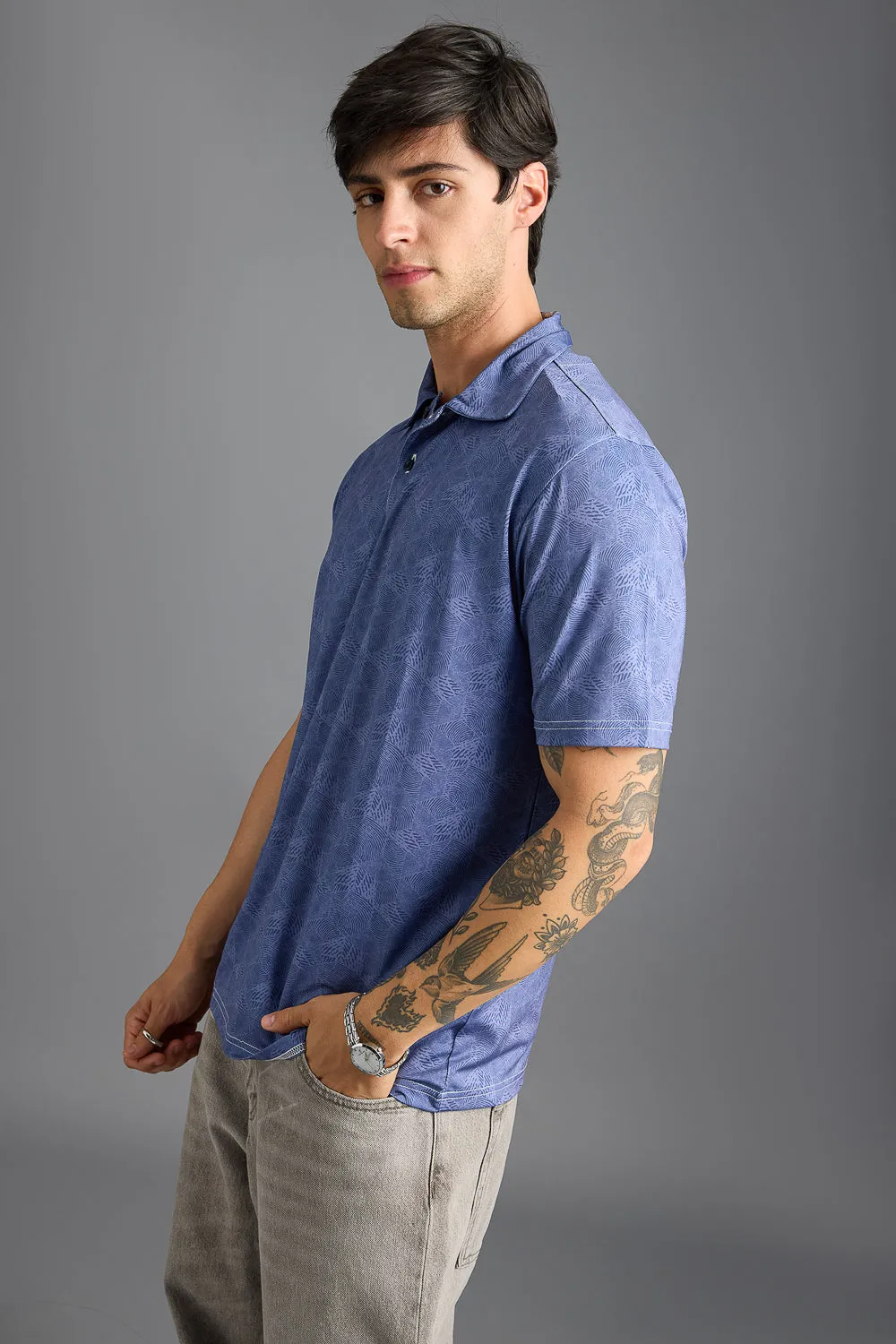 Whiskers Print Men's Polo T-Shirt