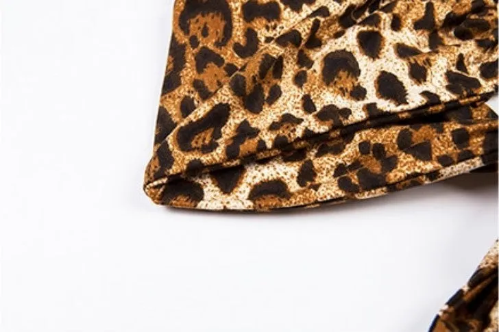 Women's Summer Strap Leopard Deep V-Neck Bra Top