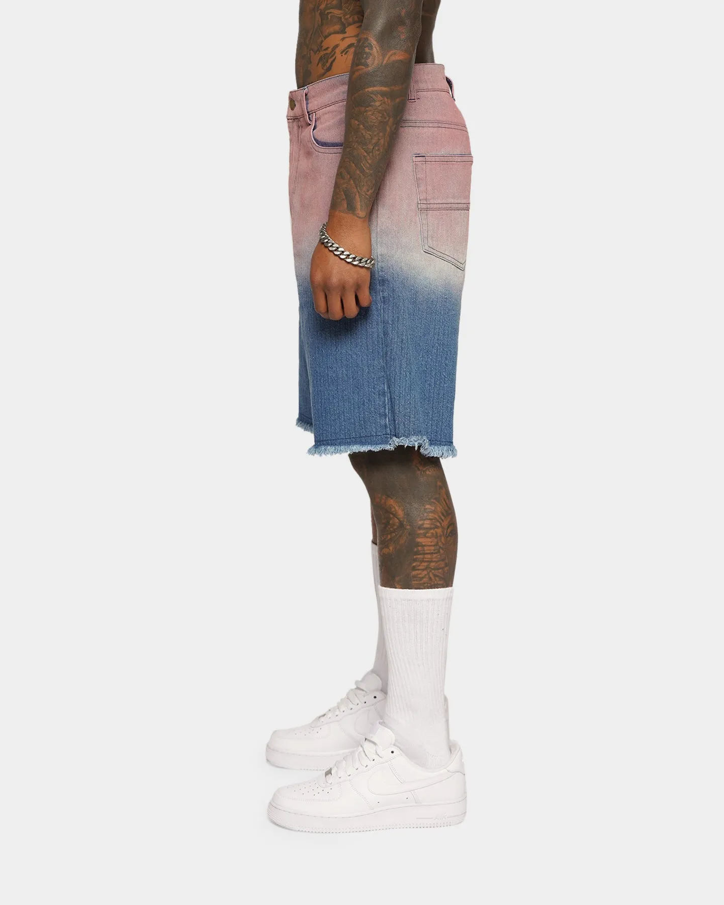 XXIII Huelva Gradient Denim Shorts Blue/Pink