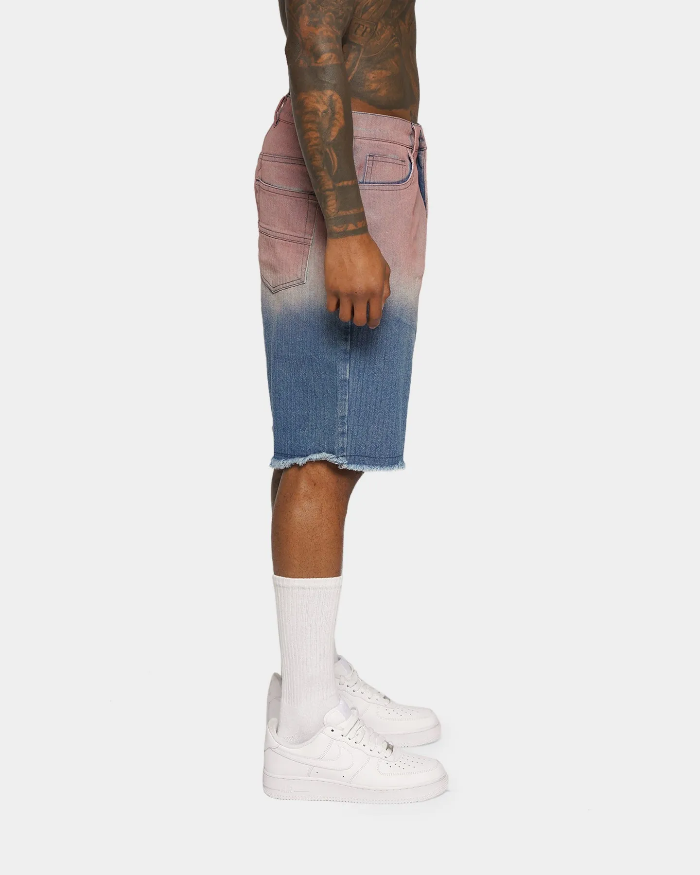 XXIII Huelva Gradient Denim Shorts Blue/Pink