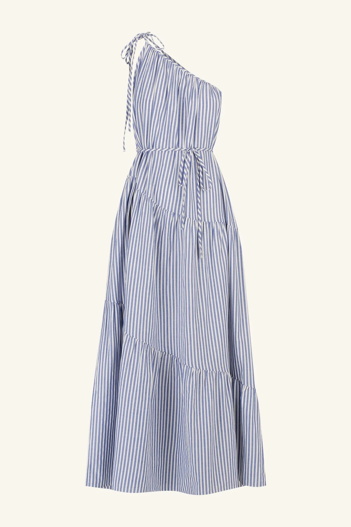 YASMINE ONE SHOULDER TIERED MAXI DRESS