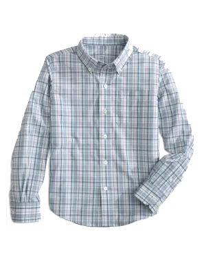 Youth Patton Plaid IC LS Sport Shirt Dream Blue