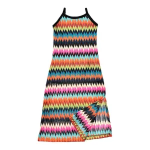 ZIG ZAG SLIT ON THE SIDE MAXI DRESS