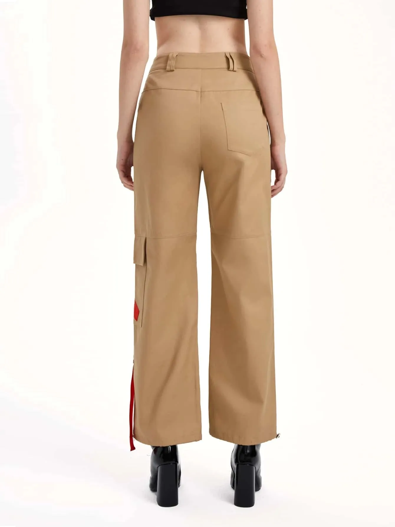 Zipper Fly Flap Pocket Cargo Pants