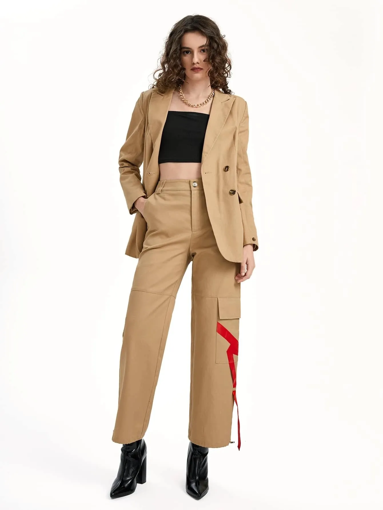 Zipper Fly Flap Pocket Cargo Pants