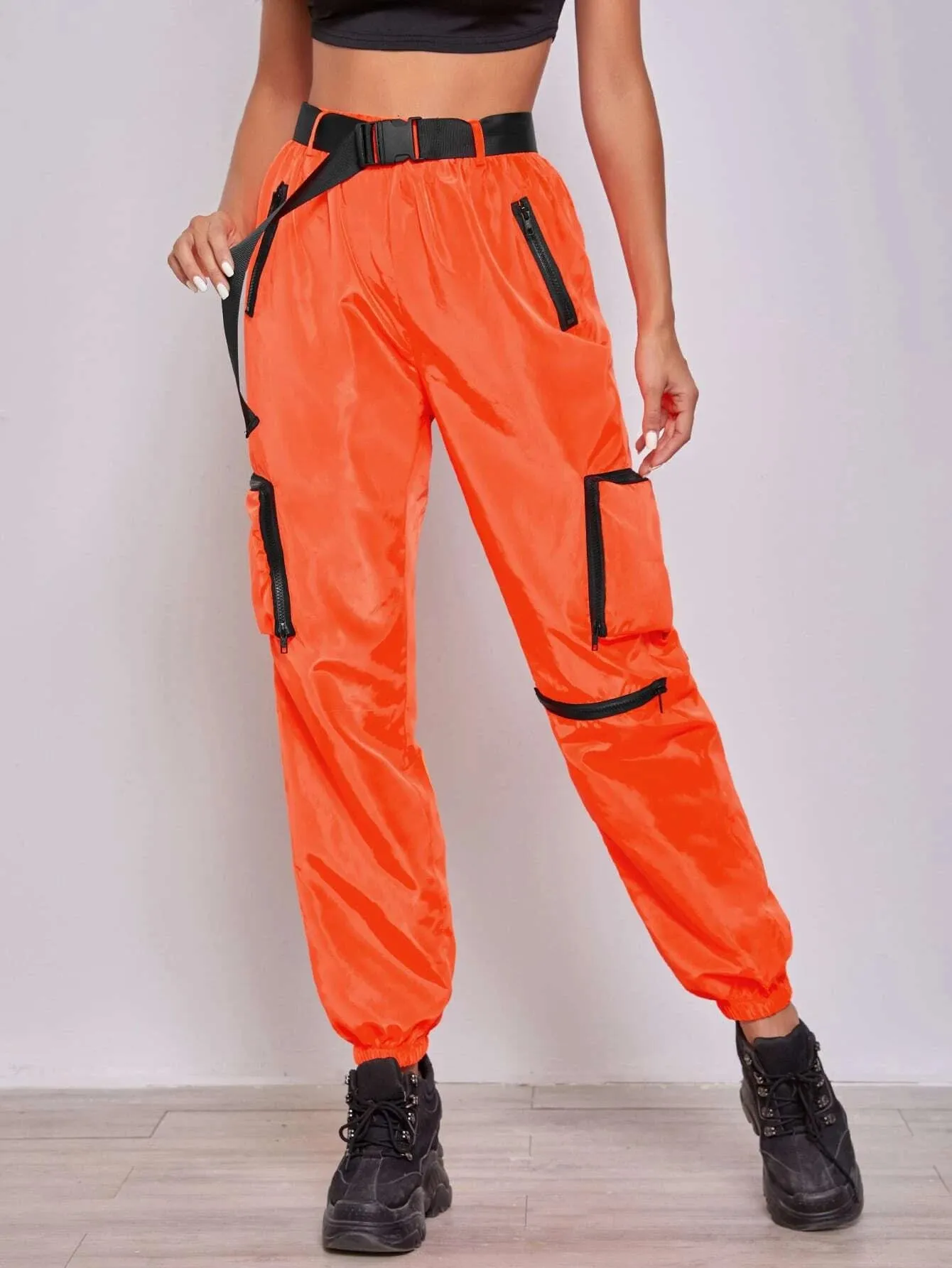 Zipper Patch Pocket Joggers