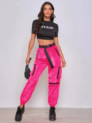 Zipper Patch Pocket Joggers