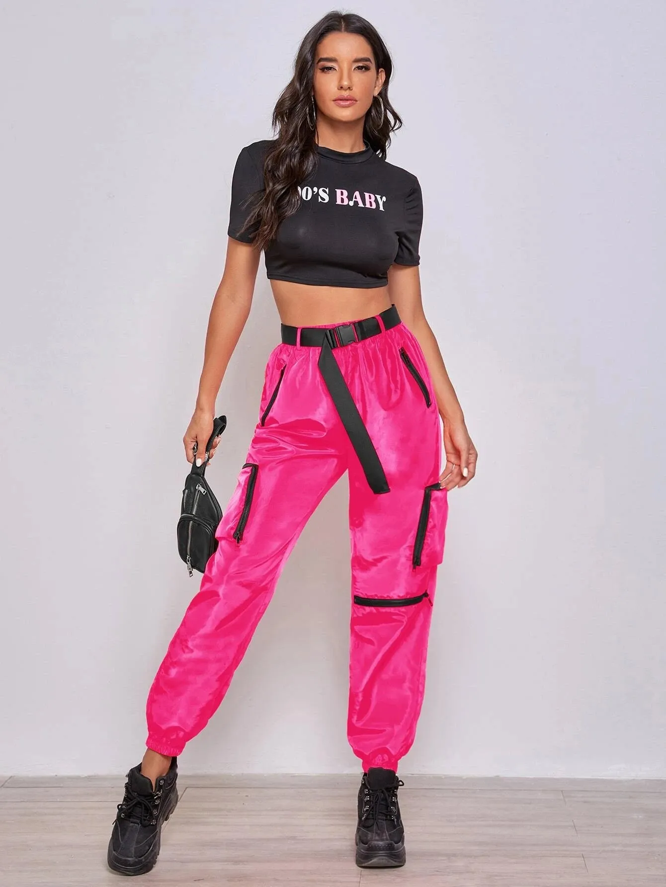 Zipper Patch Pocket Joggers